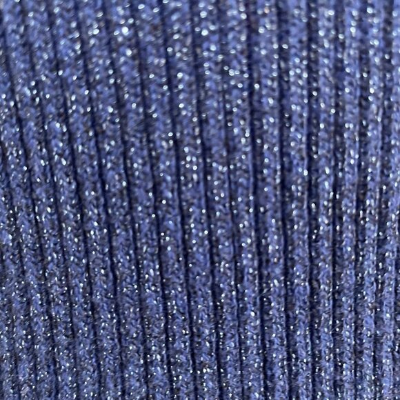 Blue Long Sleeve Ribbed Sequin Embellished Sweater M Glam Sparkly Festival Chic - Picture 4 of 11